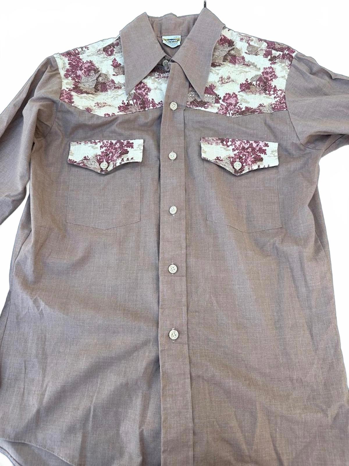 Vintage Western Shirt Corduroy like Yoke M