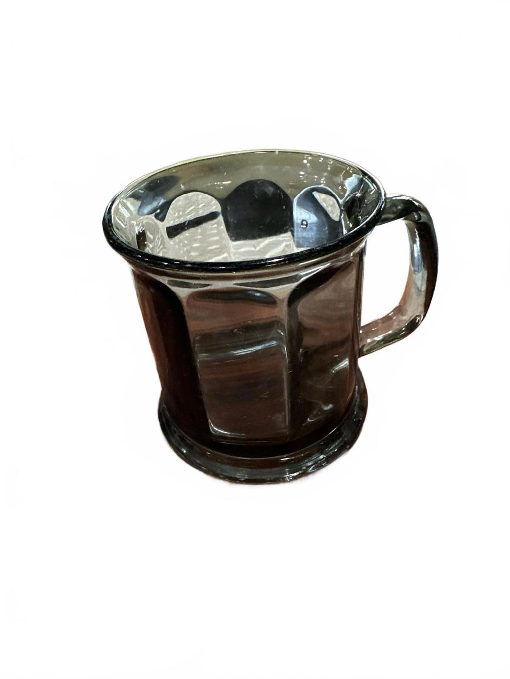Smoky Gray Glass Paneled Cup