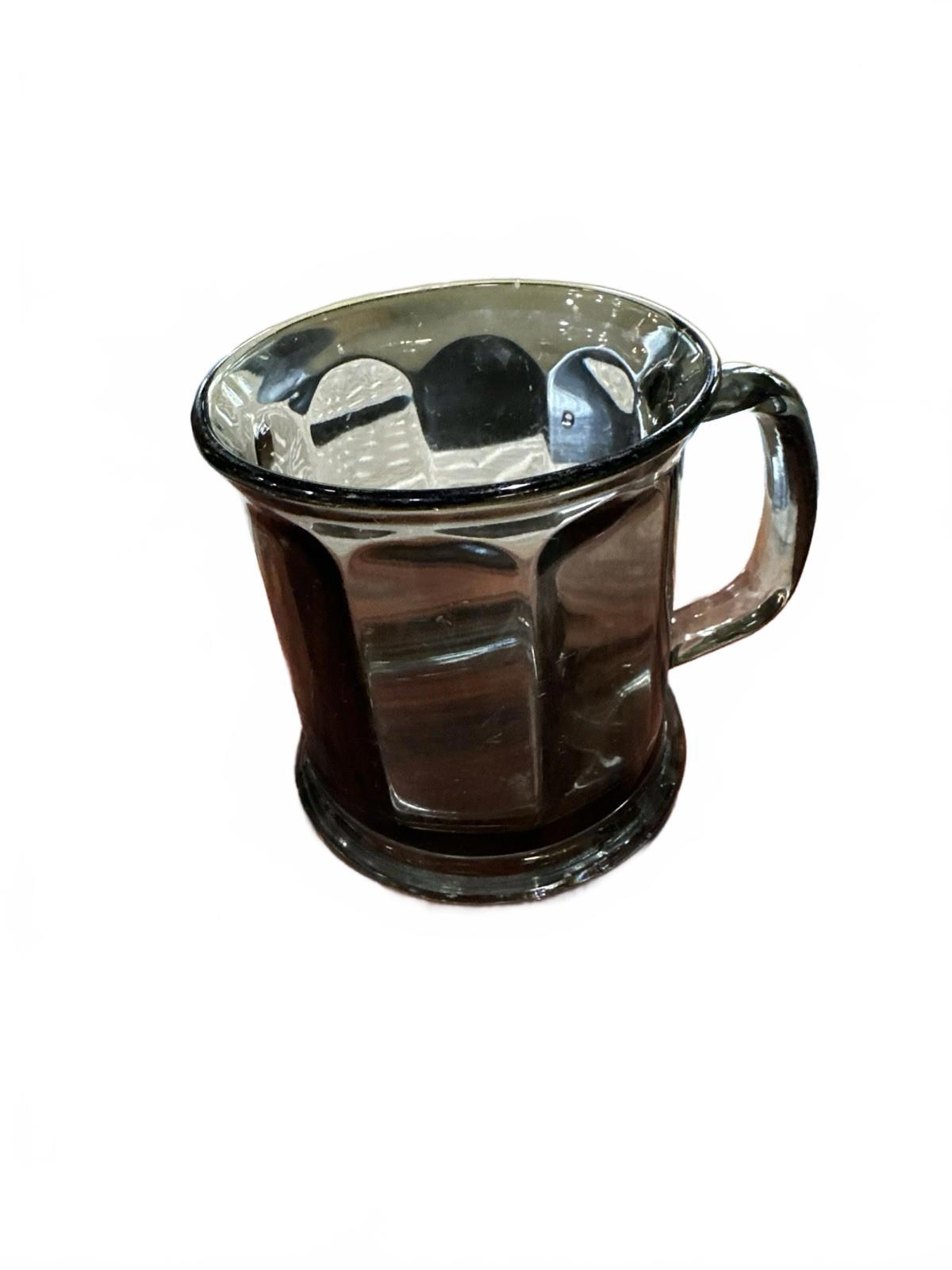 Smoky Gray Glass Paneled Cup