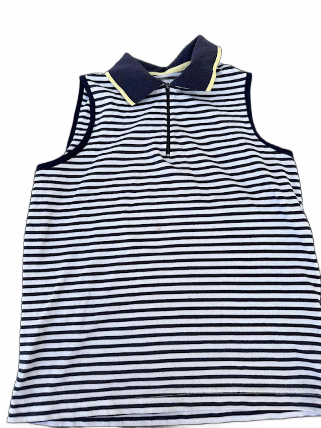 Wimbledon Striped Sleeveless Polo Top Small