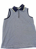 Wimbledon Striped Sleeveless Polo Top Small