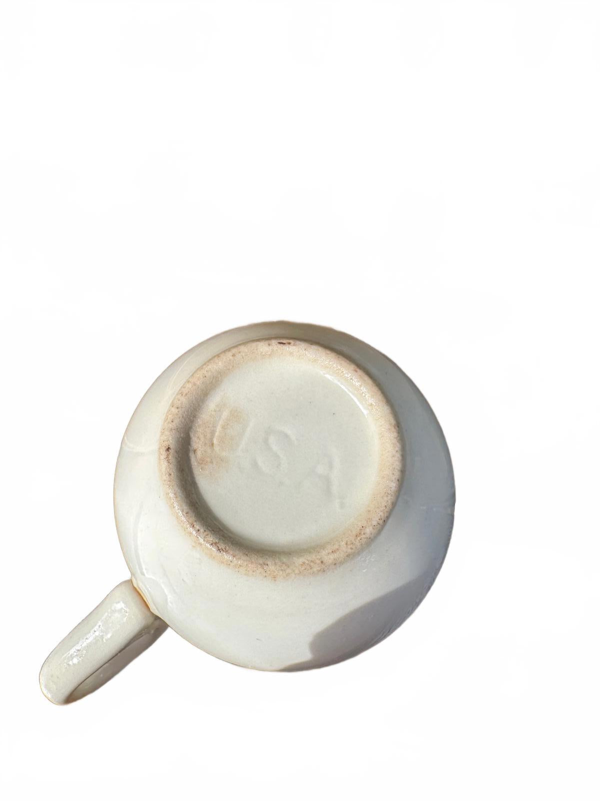 Vintage white restaurant-ware demitasse / espresso cup, impressed “USA”
