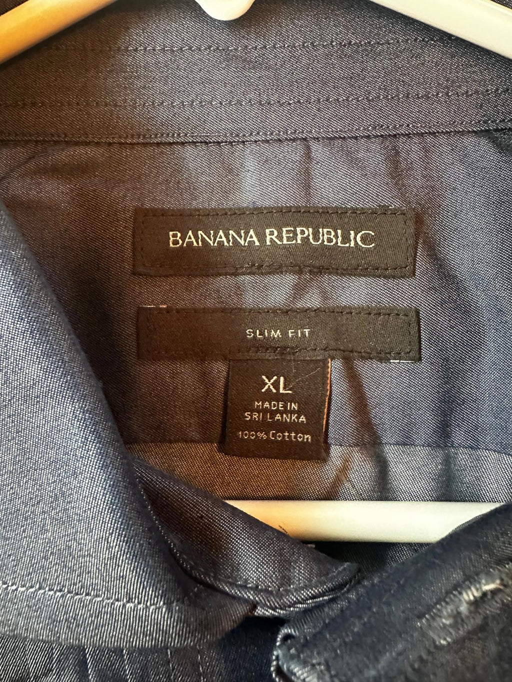 Banana Republic Tuxedo-Style Pleated Dress Shirt XL NWT