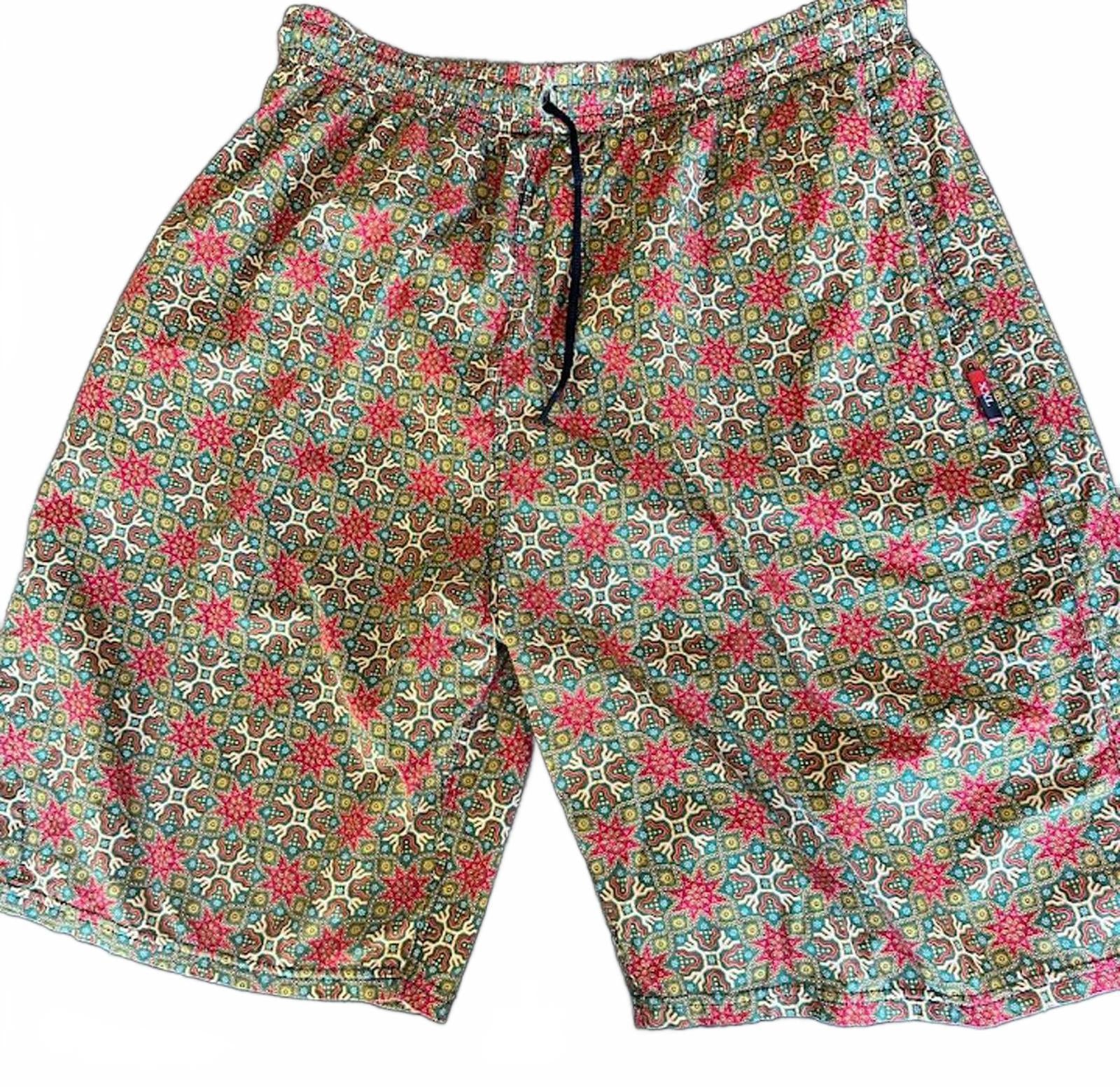 Men’s  Patterned Shorts Elastic Waist
