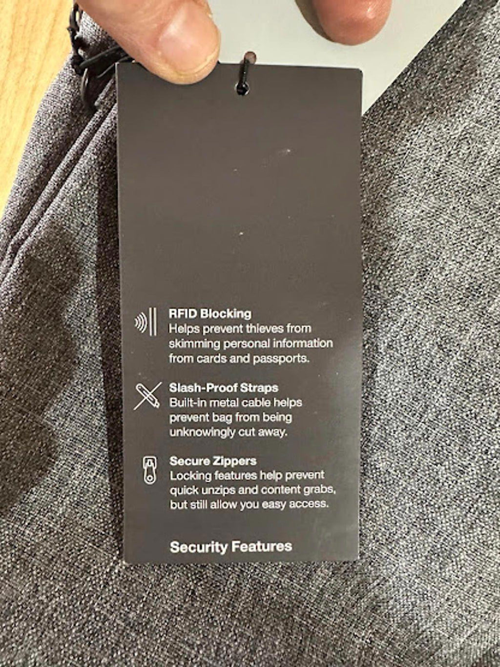 Made By Design Sling Backpack Gray Anti-Theft