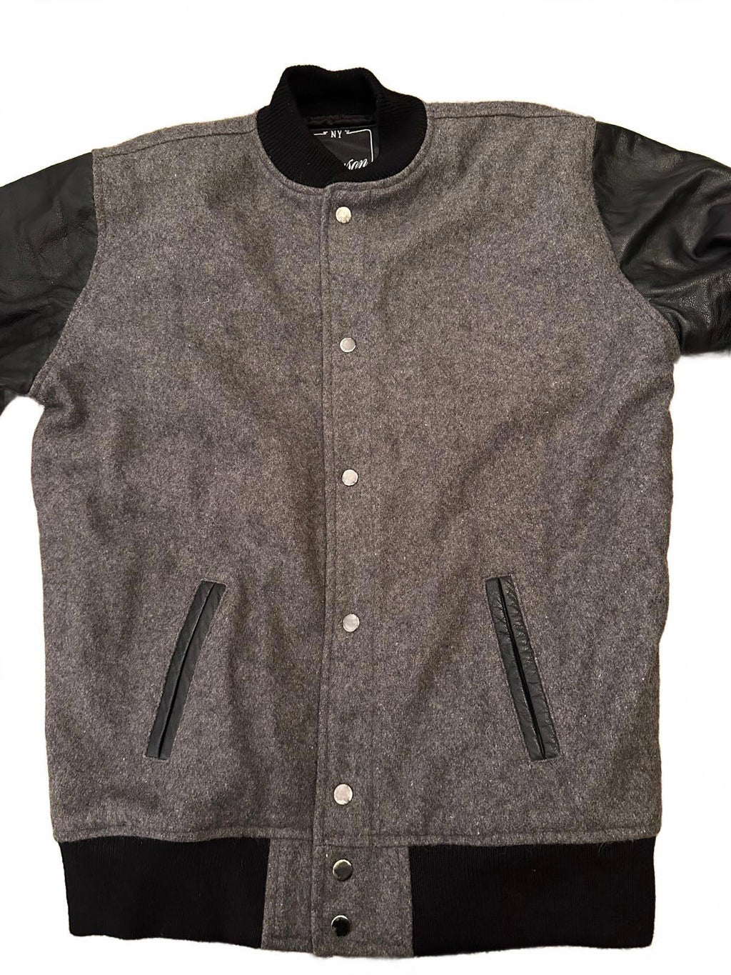 Reason Clothing Wool & Leather Varsity Jacket L