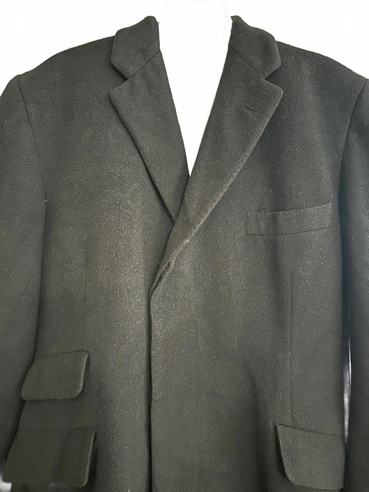 SAX FIFTH AVENUE Black Wool Overcoat – Classic Long Coat