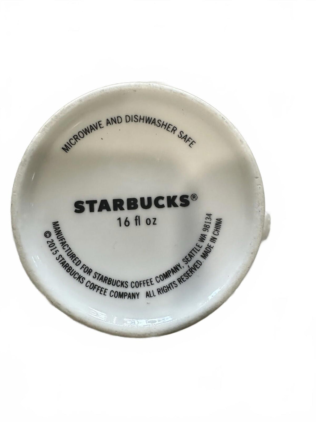 Starbucks 2015 Tall Coffee Mug Gold Graffiti Letters with White 16oz
