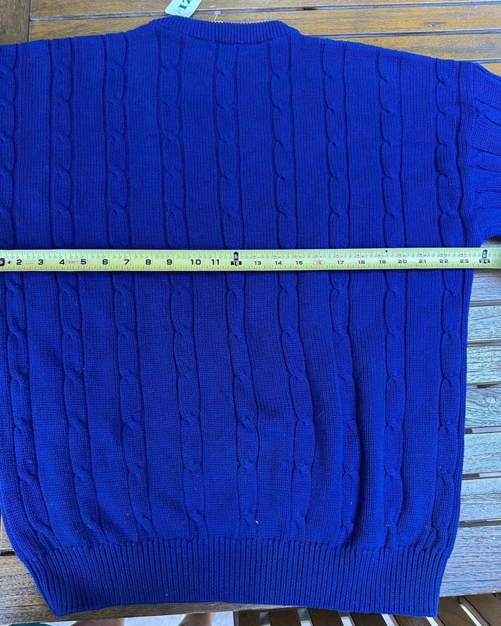 IZOD Men’s XL Royal Blue Cable Knit Cotton Sweater NWT