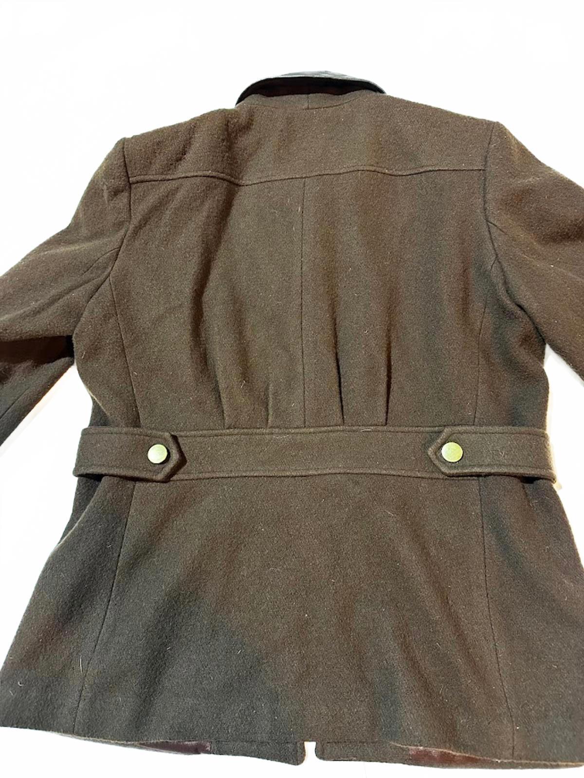 Vintage Jonathan Michael Wool Jacket Leather Collar USA  M