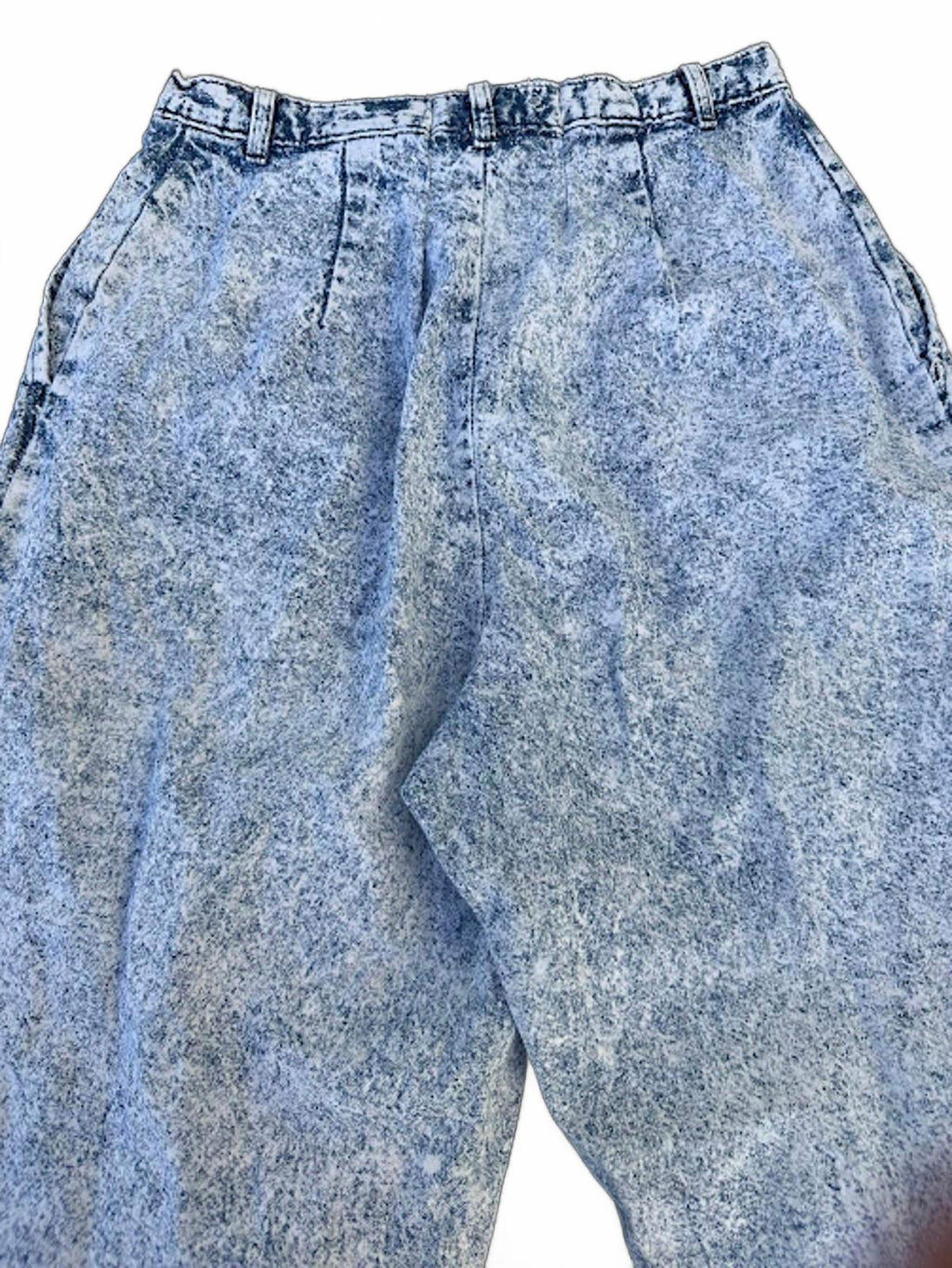 Vintage Acid Wash Pleated Jeans 25x29