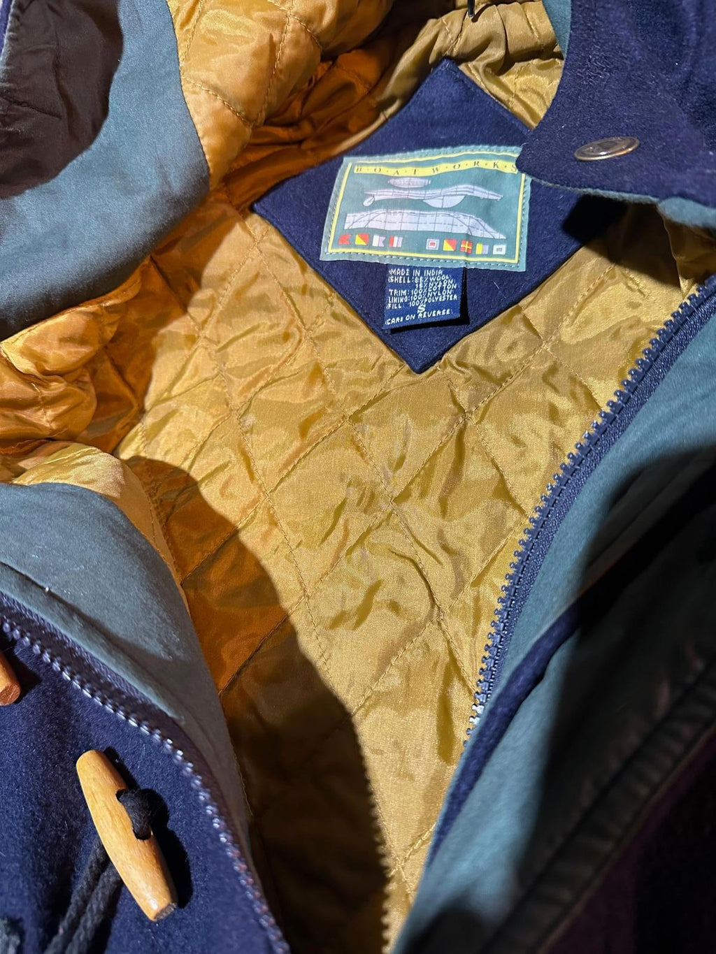 Boatworks Navy Wool Duffle Coat Toggle Jacket S