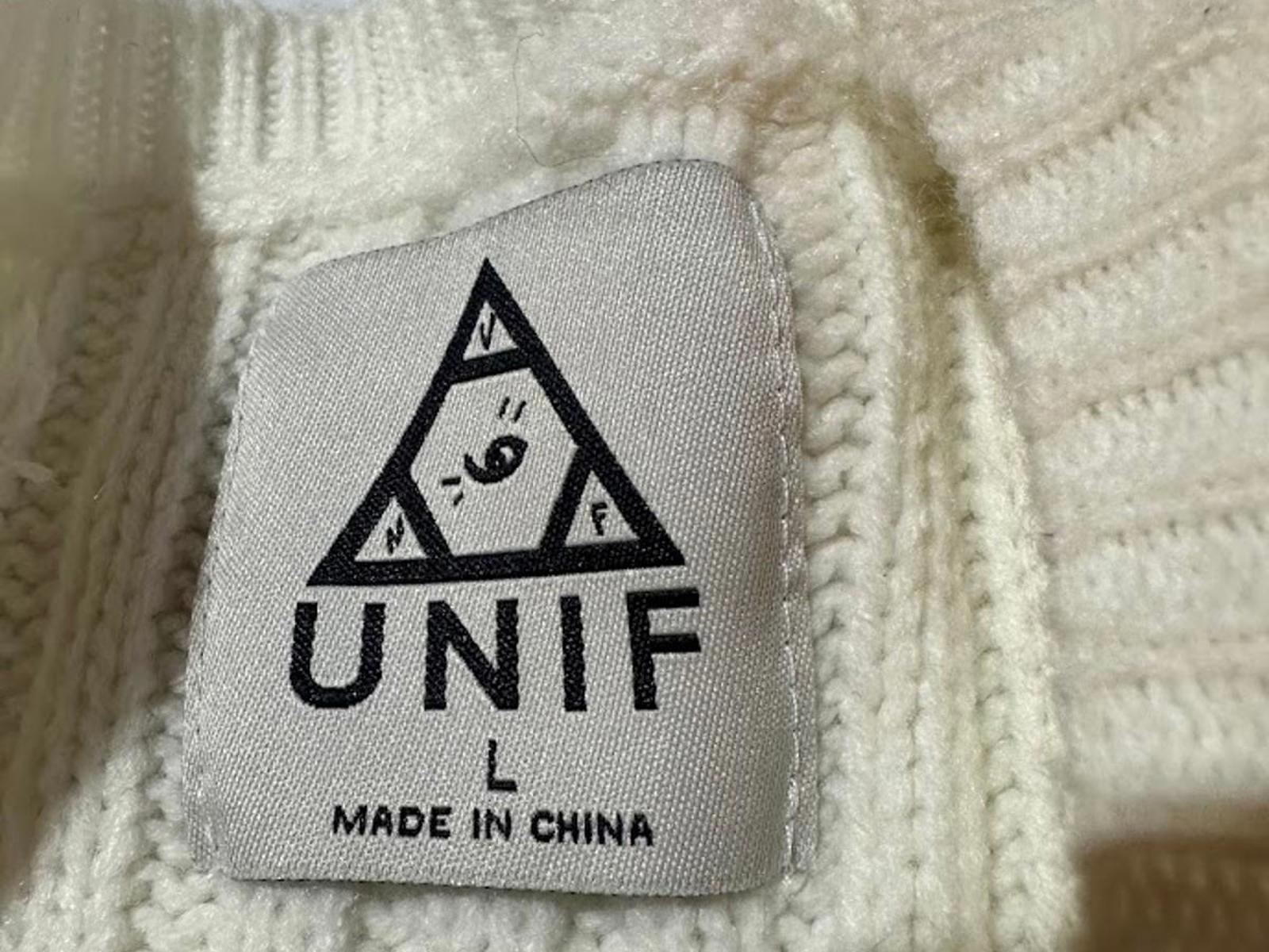 UNIF Cream Cable Knit Sweater Dress L
