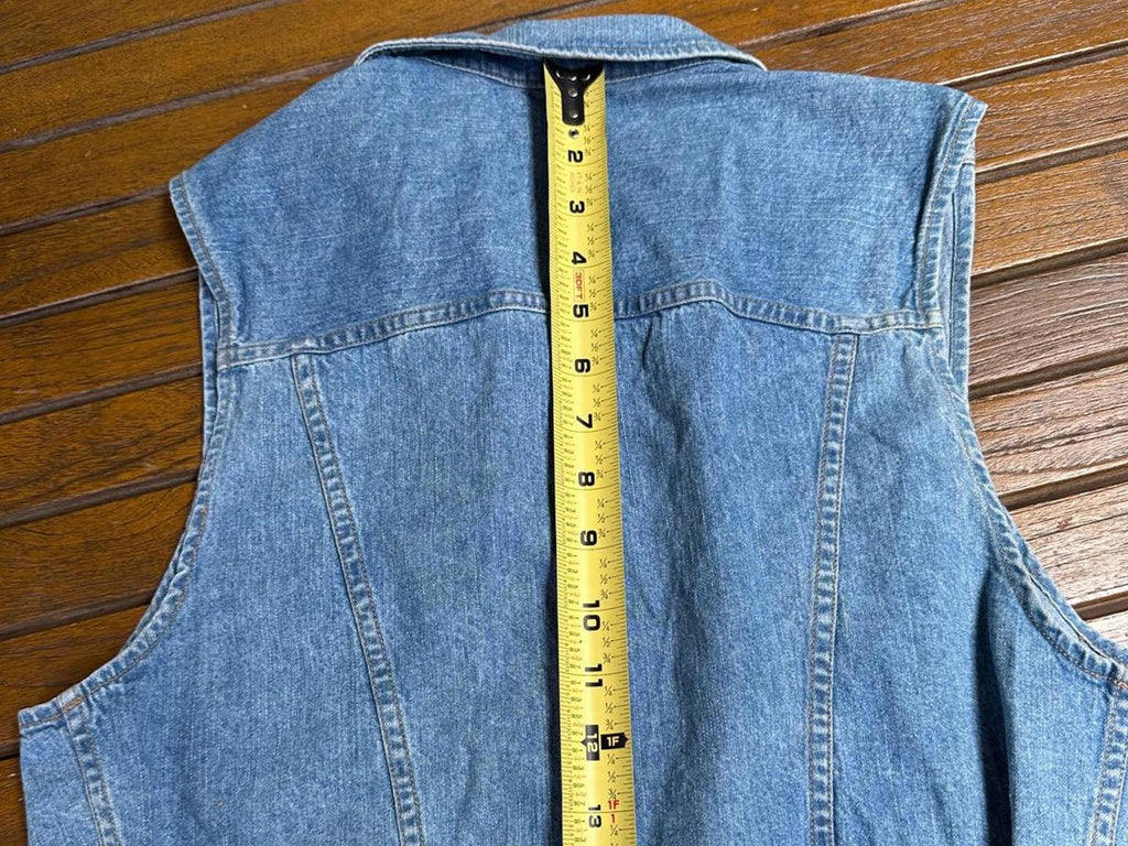 Vintage Breeches USA Denim Zip Front Vest Women's M