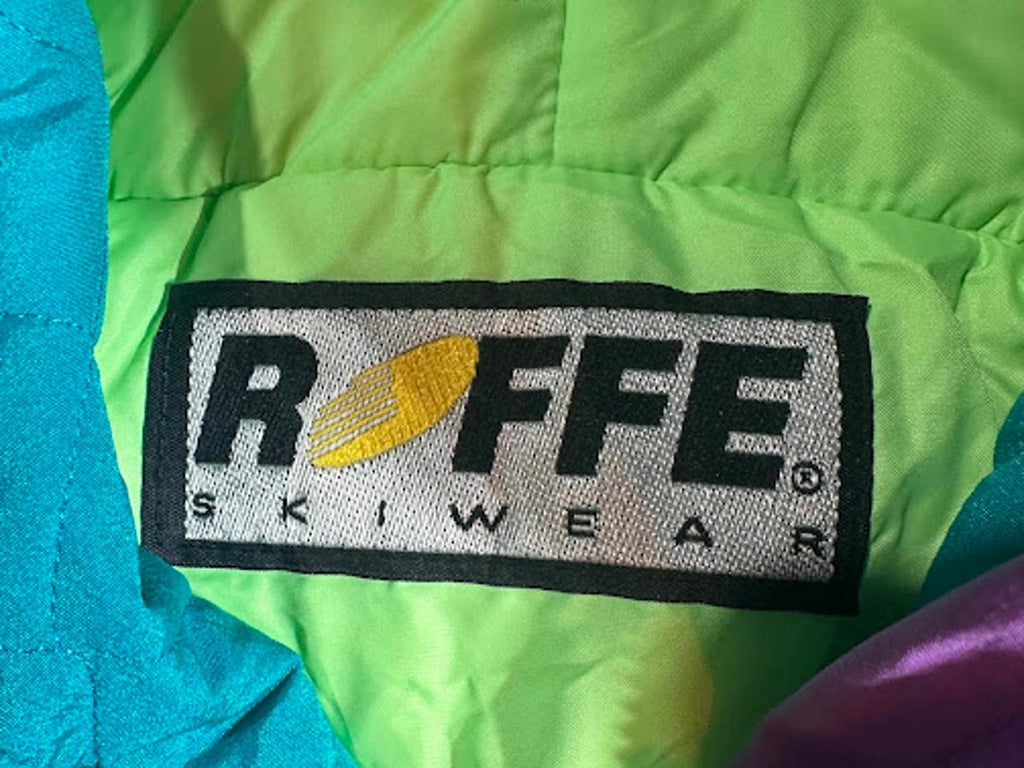 Vintage Roffe Quilted Teal Purple Ski Jacket Oversized