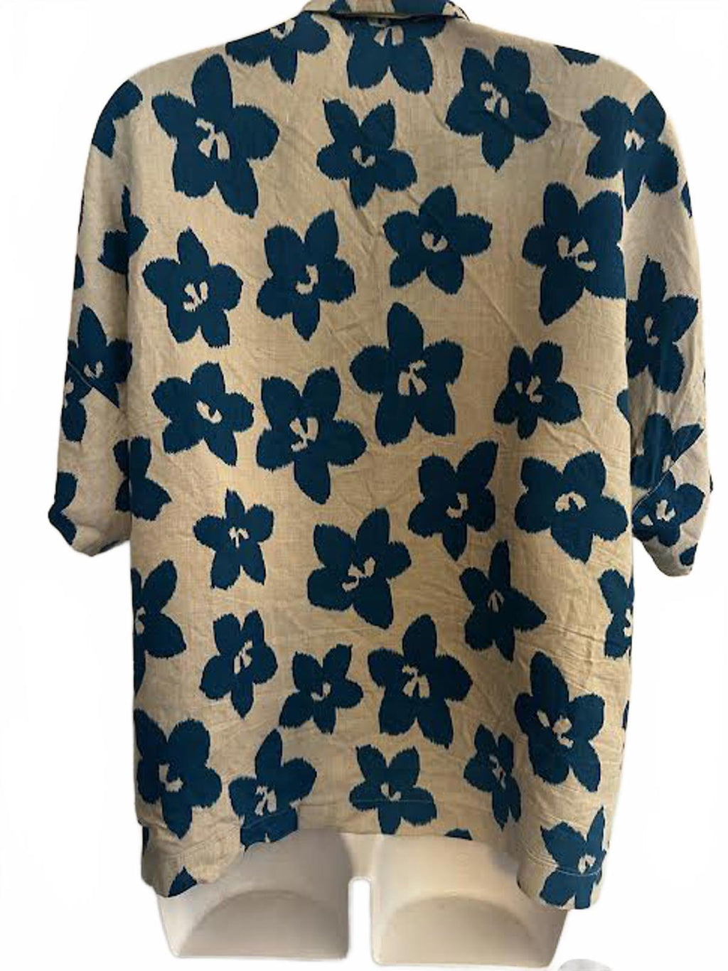 TOAST floral viscose linen button shirt oversized 12