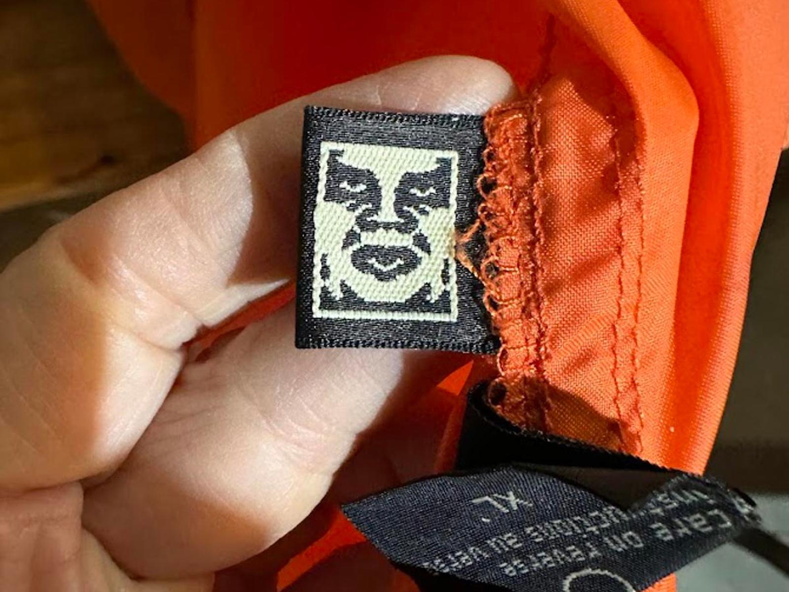 Obey Propaganda Hooded Nylon Jacket XL Orange