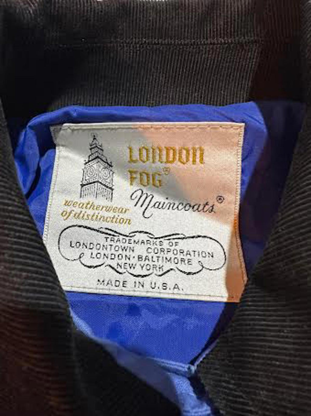Vintage London Fog Blue Trench Coat USA Made