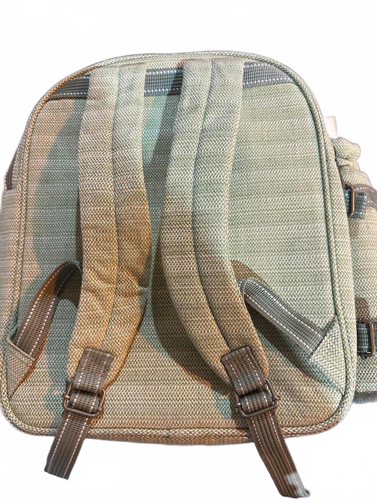 4-Person Canvas Picnic Backpack Set  New without tags