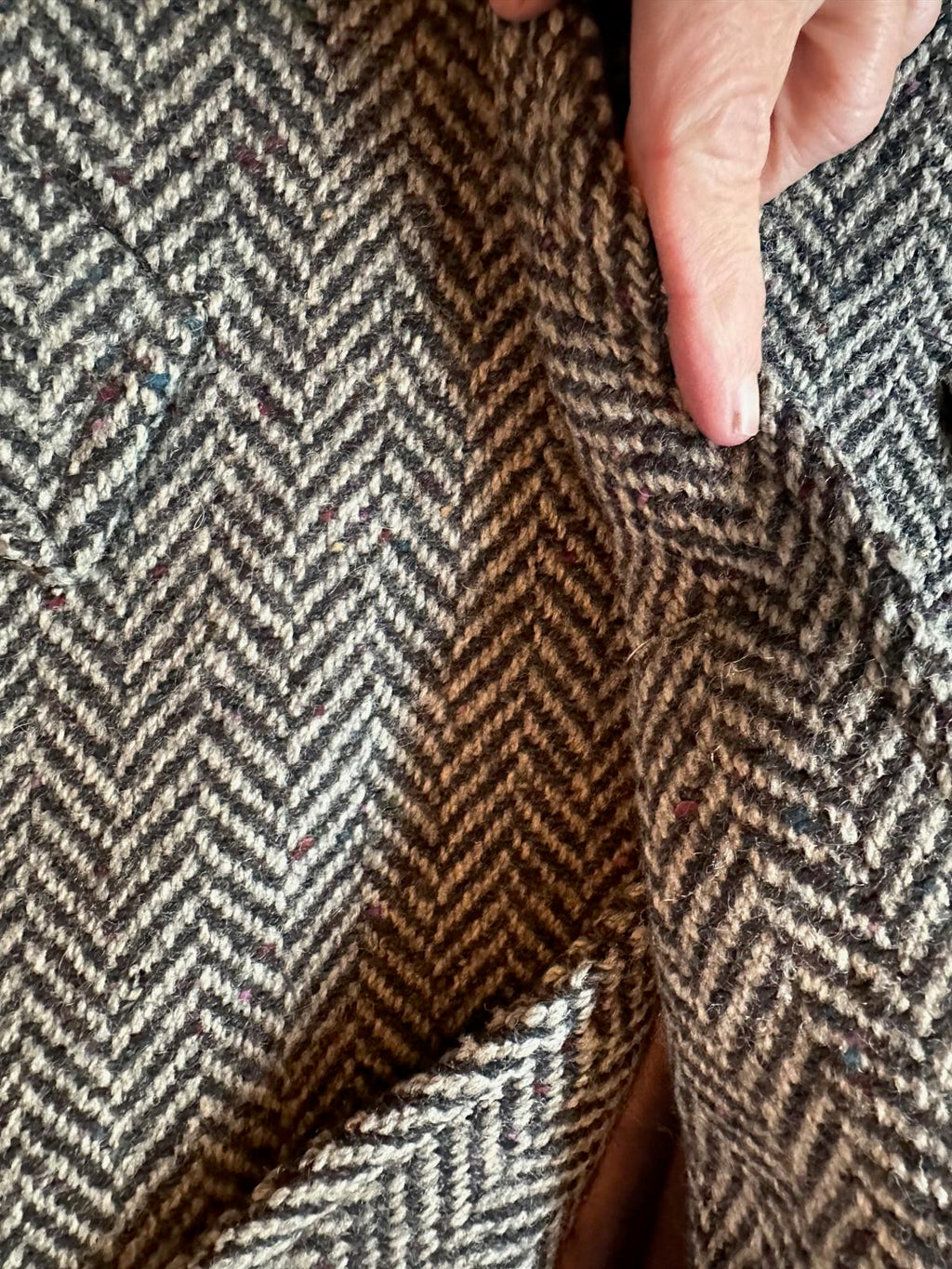 Vintage Italian Wool Herringbone Coat Small