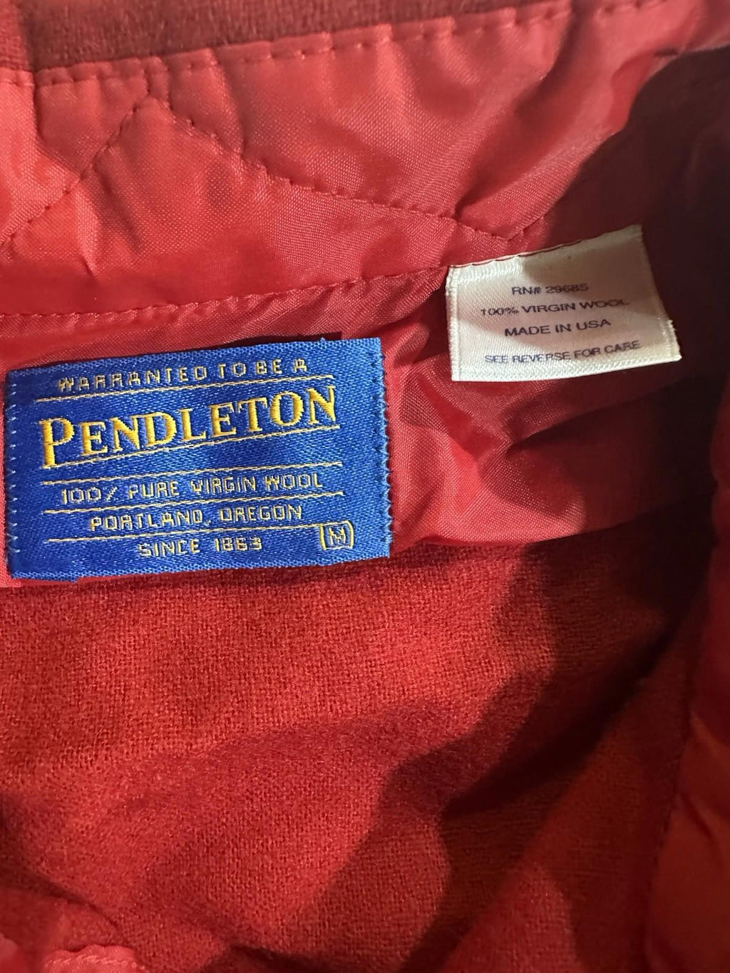 Vintage Pendleton Shirt Mens Medium Red Wool Flannel Elbow Patches USA Outdoors