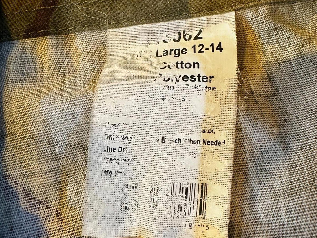 Youth Camo Field Jacket w/ US Flag Patches L 12–14