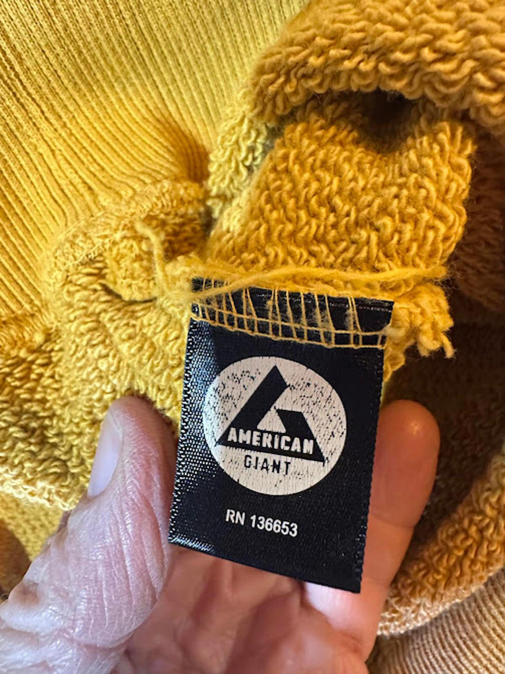 American Giant Made USA Mustard Crewneck Sweatshirt L