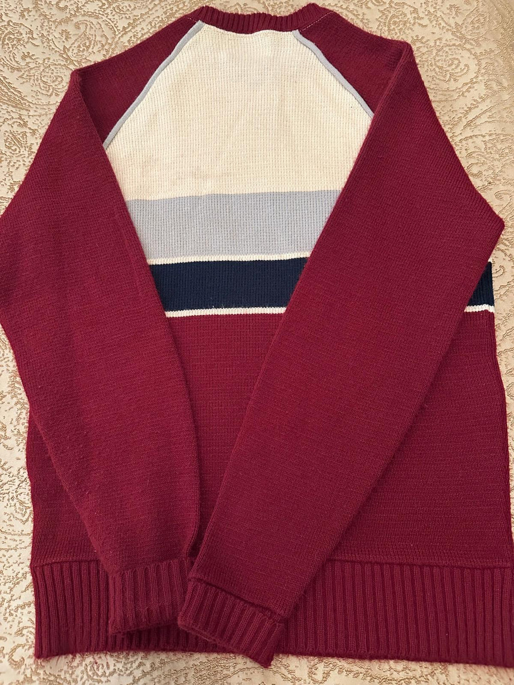 Vintage Campus Pro Action Striped Knit Sweater M