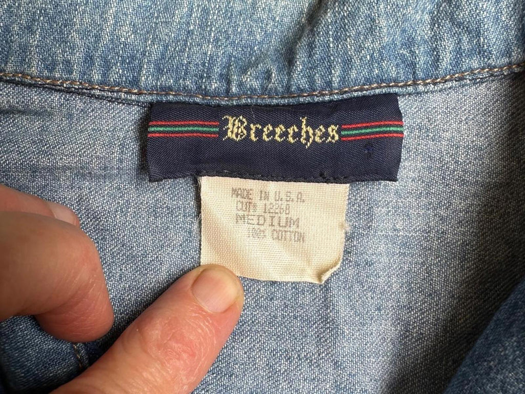 Vintage Breeches USA Denim Zip Front Vest Women's M