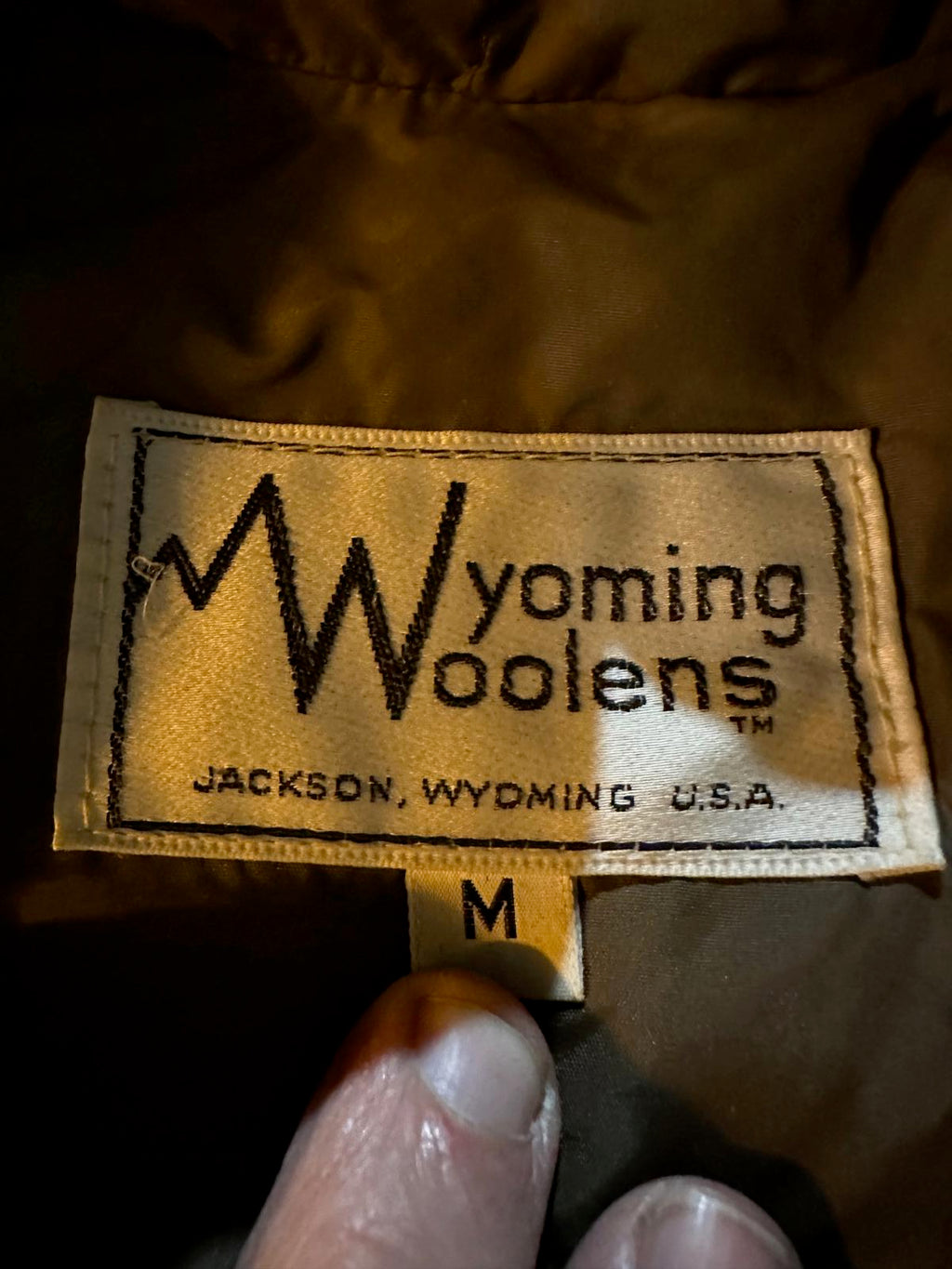 Vintage Wyoming Woolens Down Jacket USA Made Wool  Leather