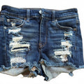 American Eagle Outfitters Blue Distressed Jean Shorts