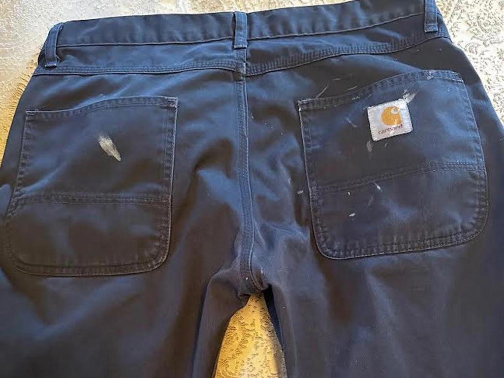 Carhartt Navy Work Pants Paint Splatter 34×27