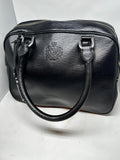 Lauren Ralph Lauren RLL Black Embossed Satchel Bag