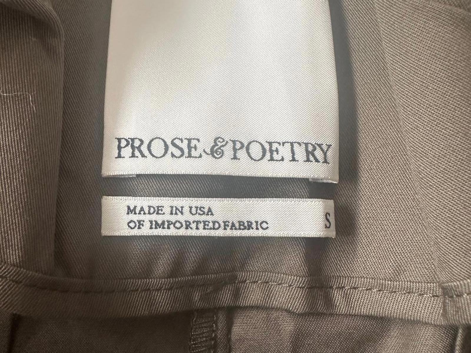 Prose & Poetry “Aiden” Wide-Leg Paper-Bag Pants – S - Olive