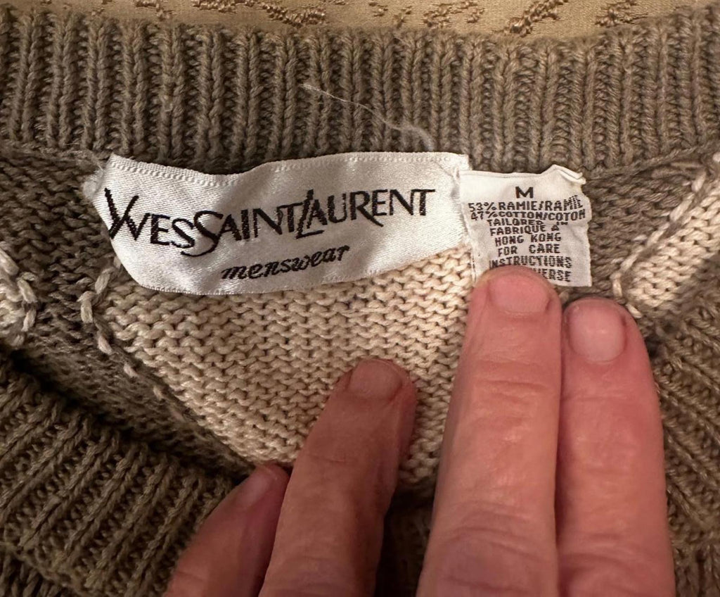 Vintage Yves Saint Laurent YSL Argyle Knit Sweater M