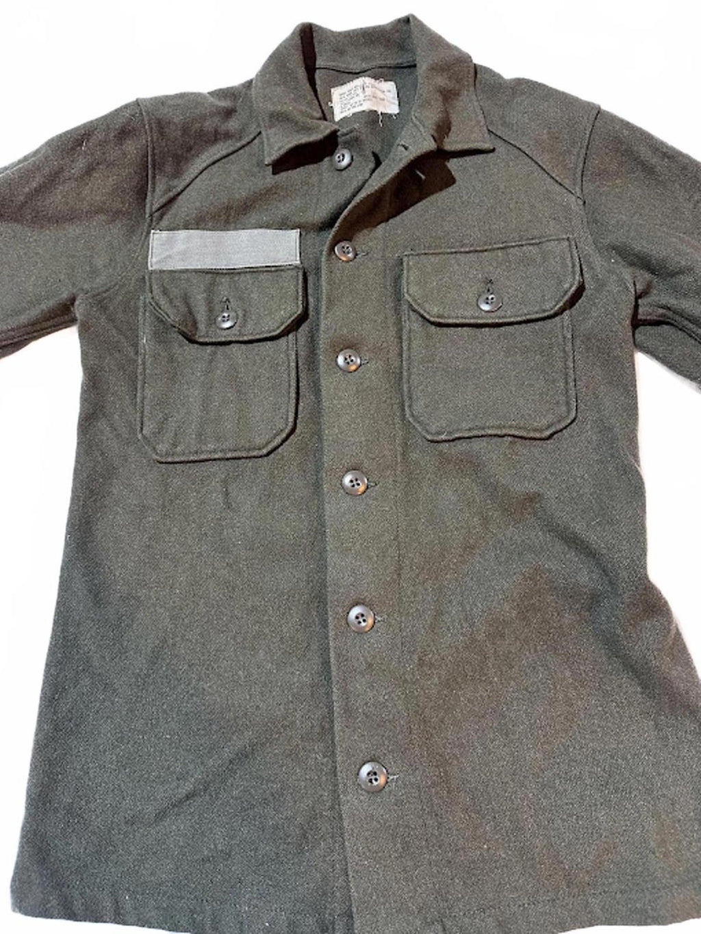 Vintage Military Wool Field Shirt Cold Weather Olive Green