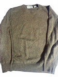 Orvis Wool Tweed Fleck Knit Sweater Olive Brown M