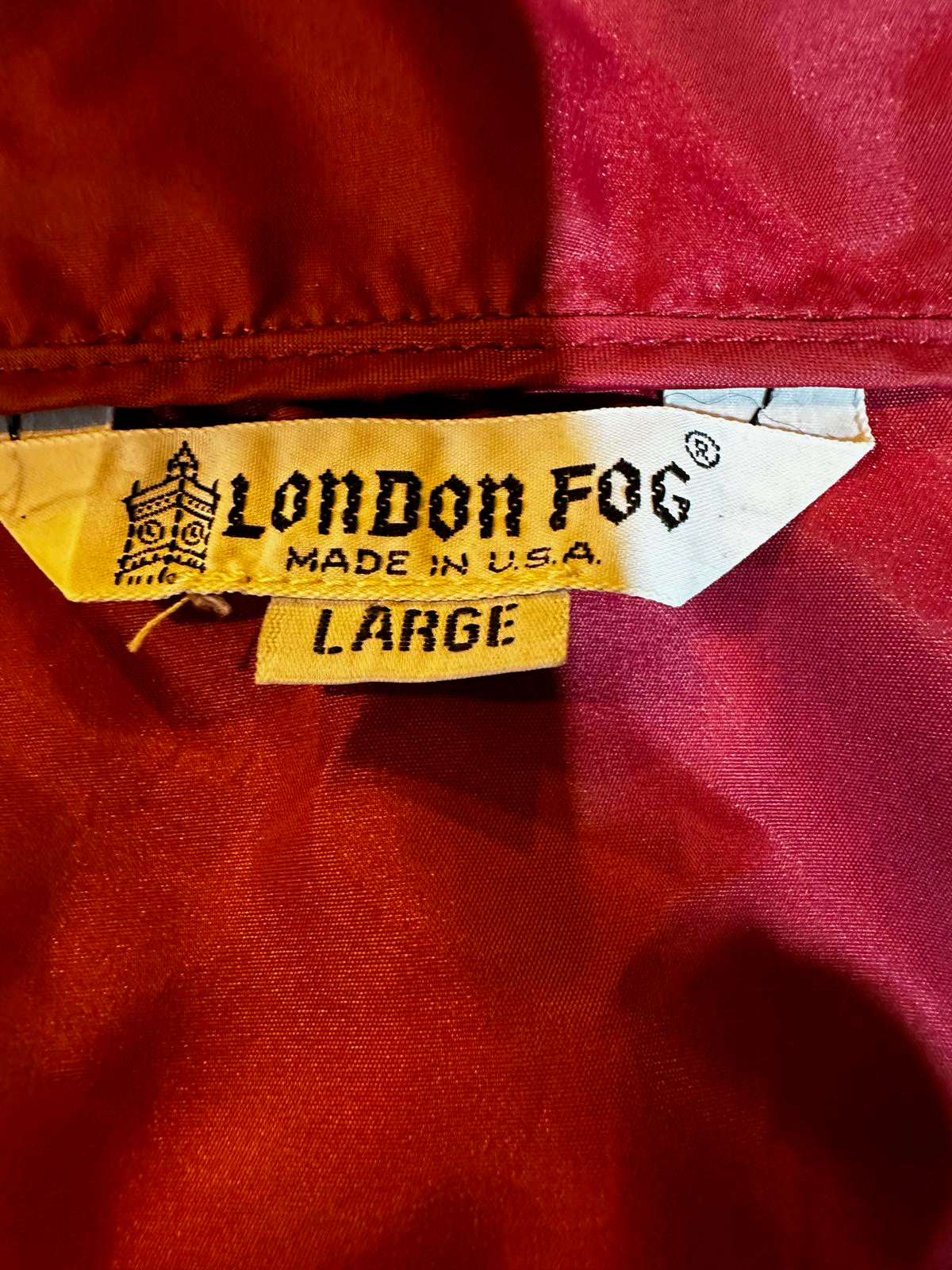 Vintage London Fog Red Nylon Coaches Jacket L USA