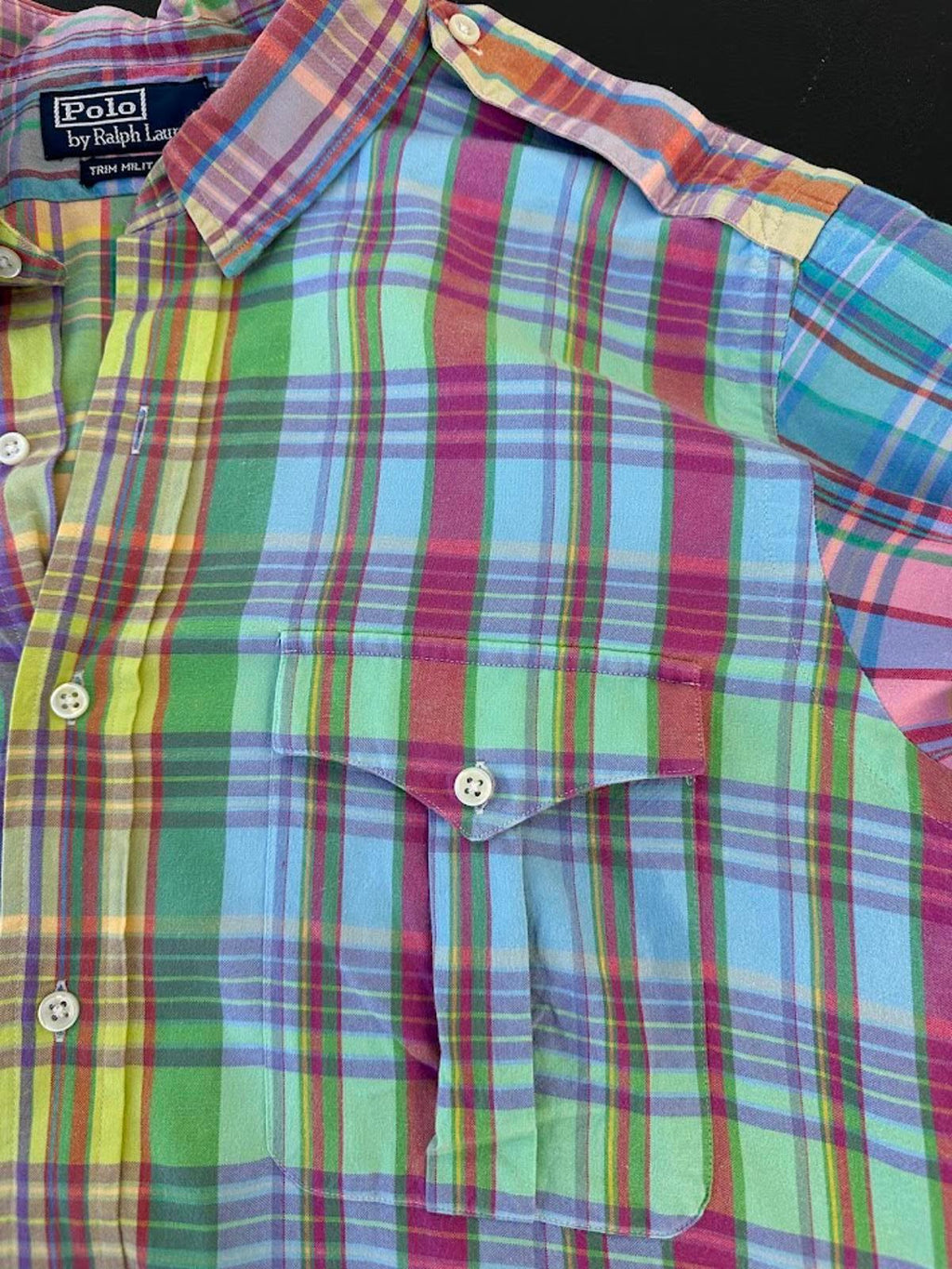 Polo Ralph Lauren Trim Military Plaid Shirt XL