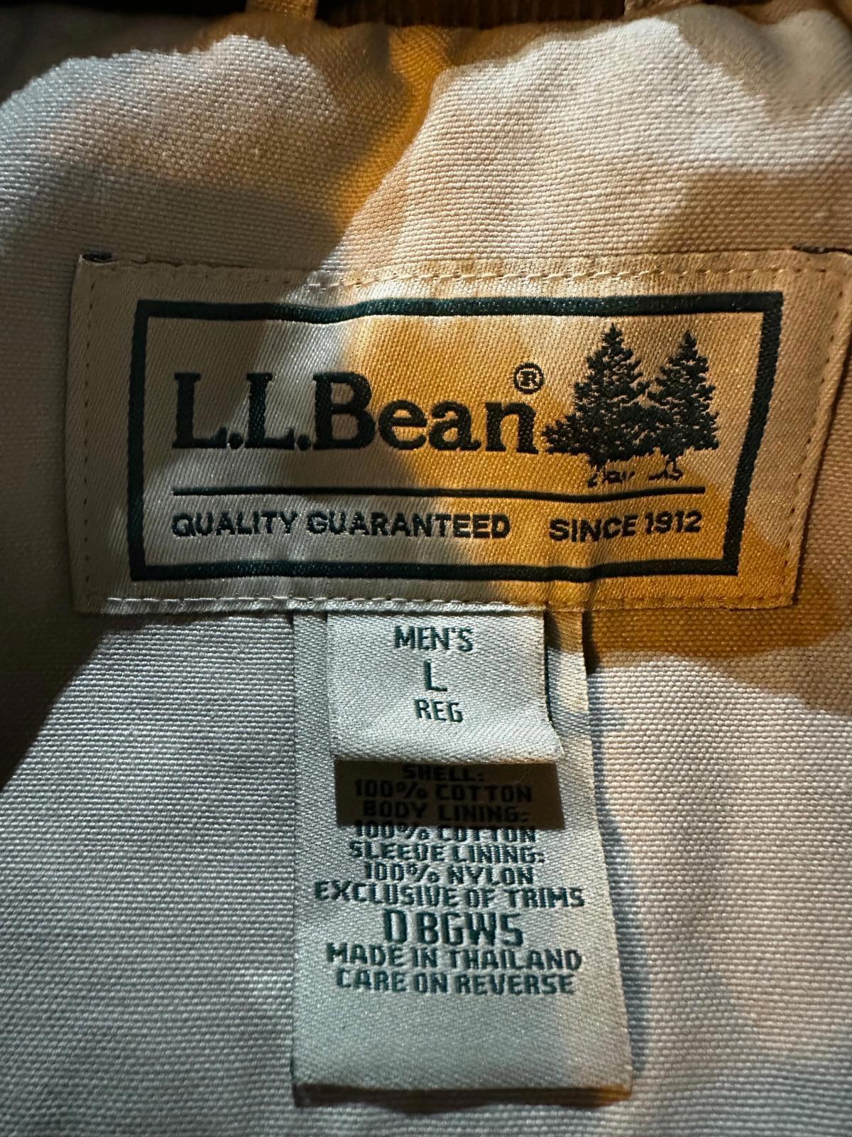 L.L.Bean Men’s Canvas Chore Coat Size L Reg Beige/Khaki