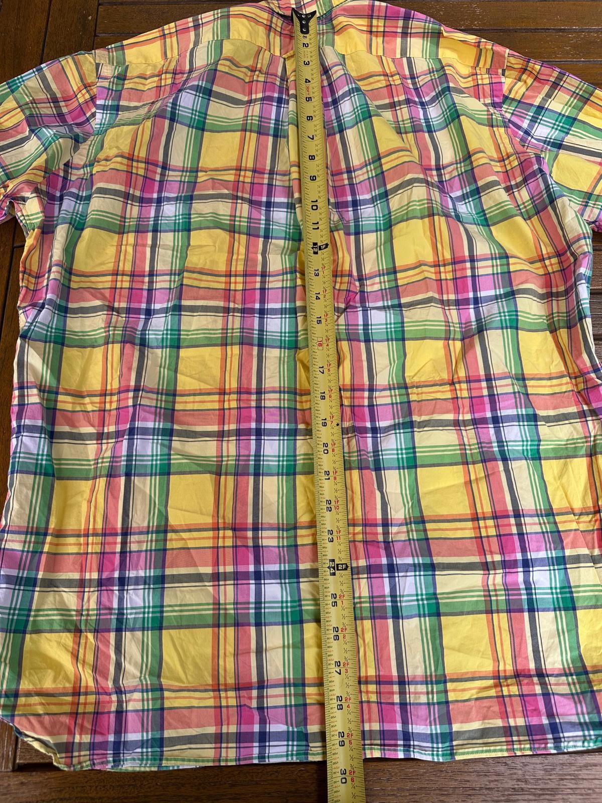 Ralph Lauren Men's Yellow Multicolor Plaid Shirt L