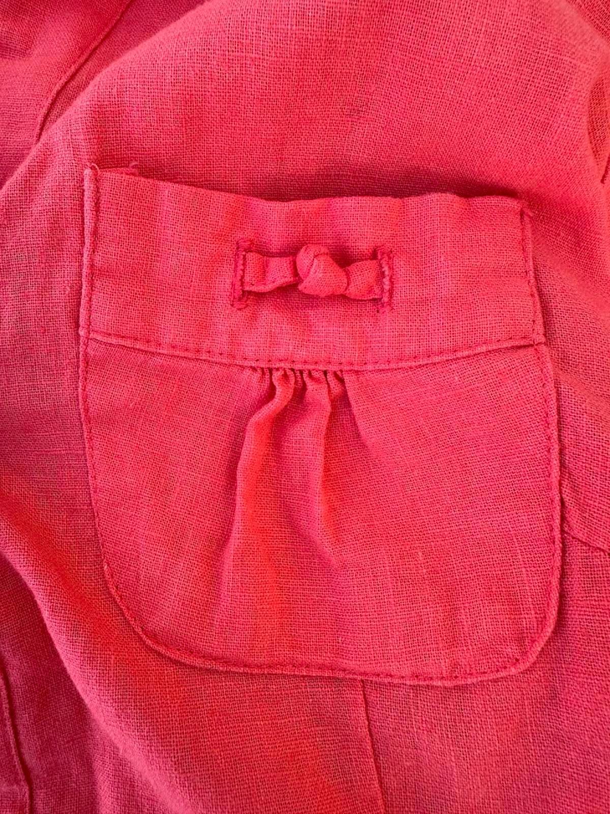 For Cynthia Salmon Linen Button Shirt M