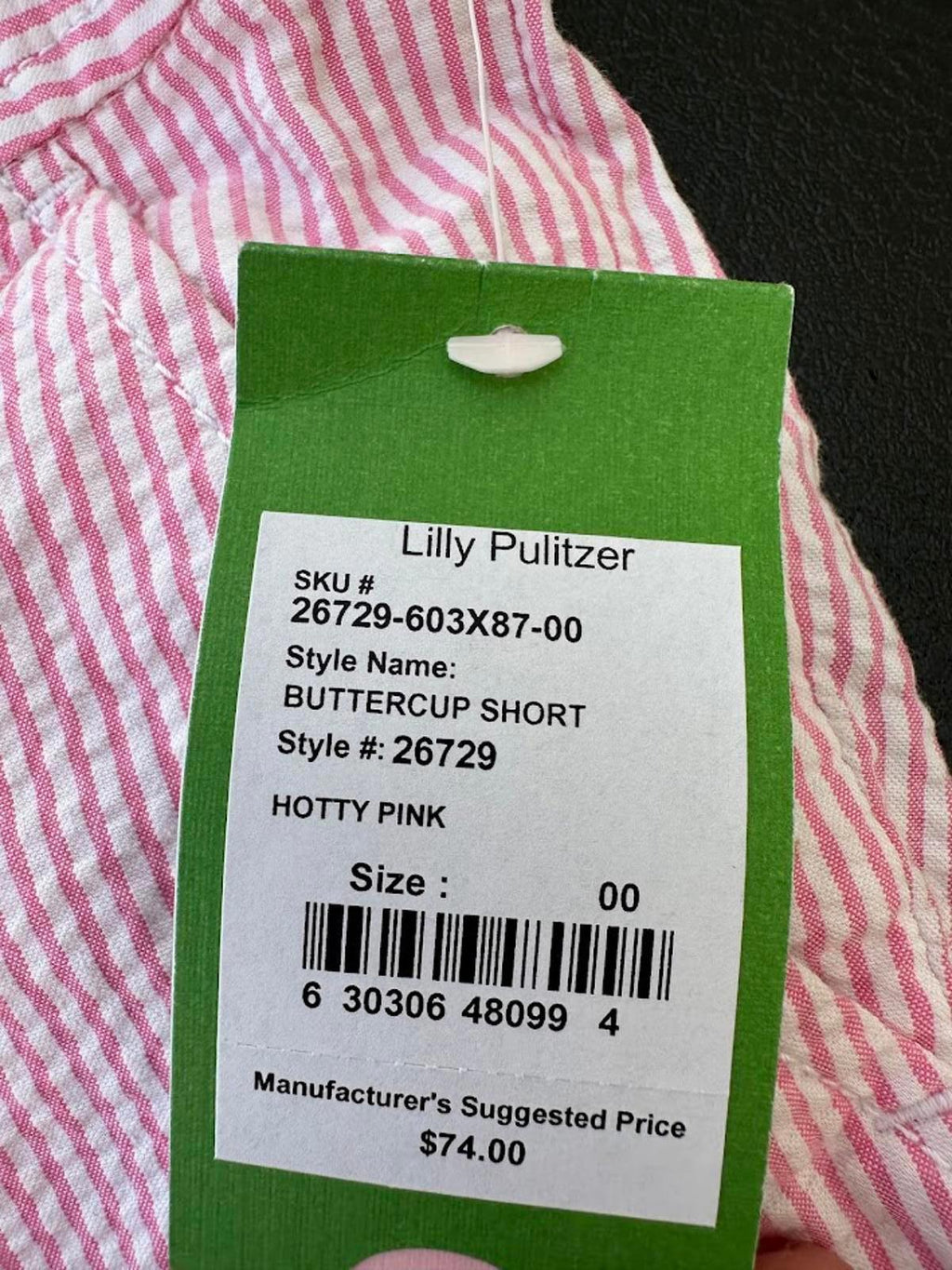 Lilly Pulitzer Buttercup Shorts Pink Stripe NWT Size 00