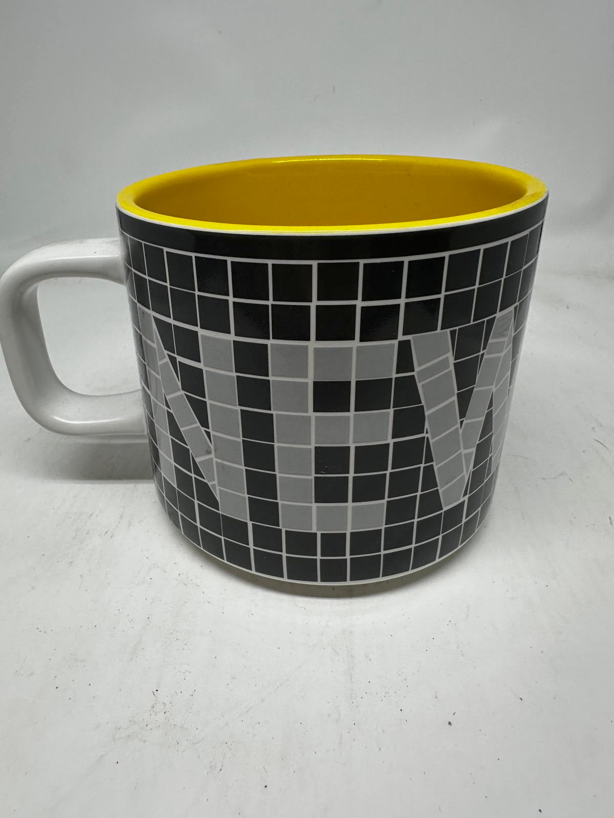 Starbucks “LOVE” Mosaic Tile Mug Yellow Interior 12 fl oz Ceramic 2010s Retired