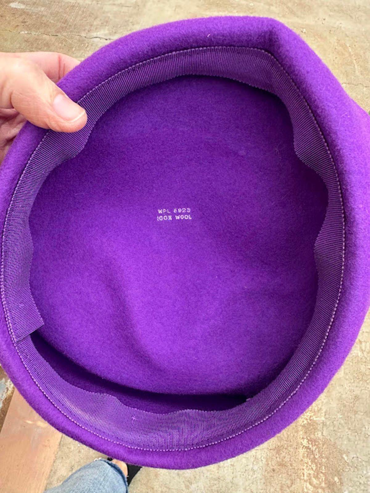 Vintage Purple Wool Beret Hat 100% Wool