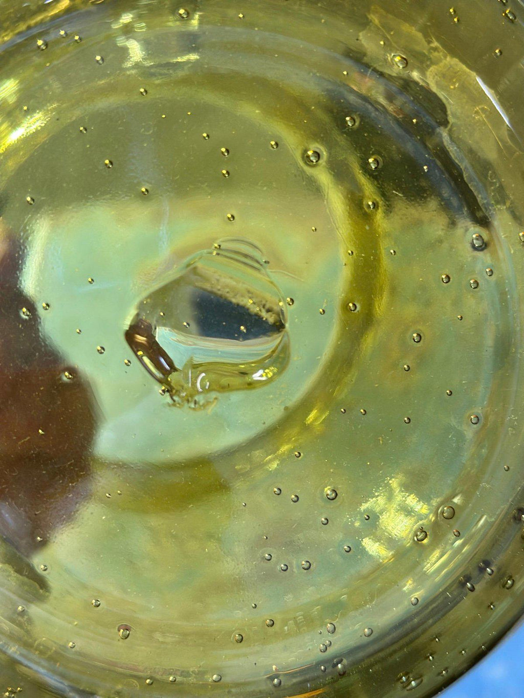 Amber hand blown pitcher