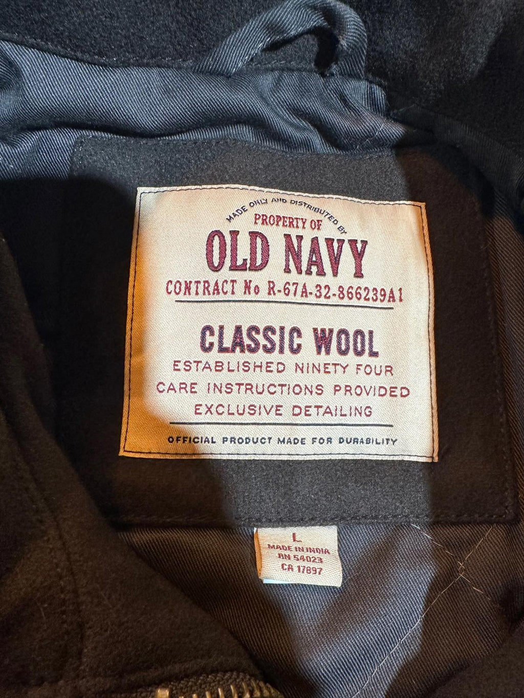 Old Navy Classic Wool Blend Jacket Men L Zip Lined