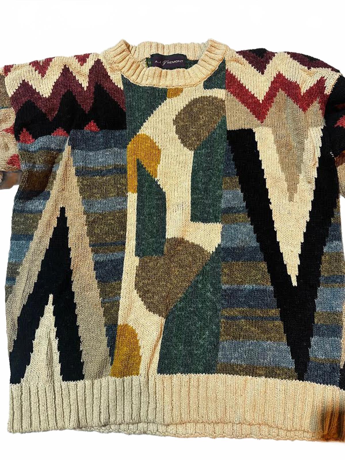 Vintage A.J. Tremont Geometric Knit Sweater M-L
