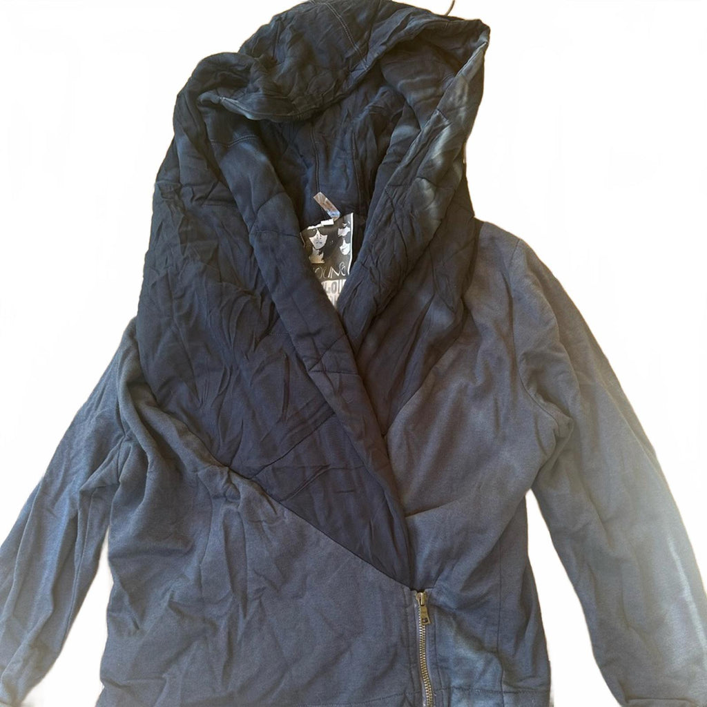 Young Fabulous & Broke Navy Draped Hoodie Jacket Size M