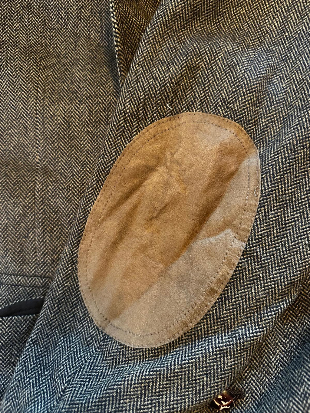 Pendleton Vintage Herringbone Tweed Blazer Leather Elbows